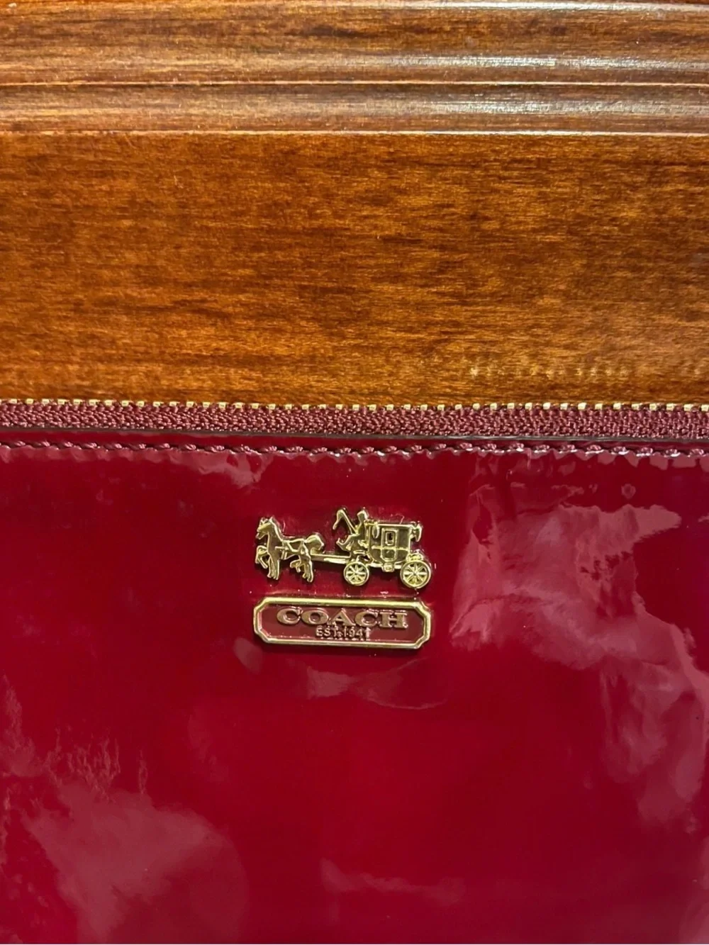 Coach Red Patent Leather Wristlet!